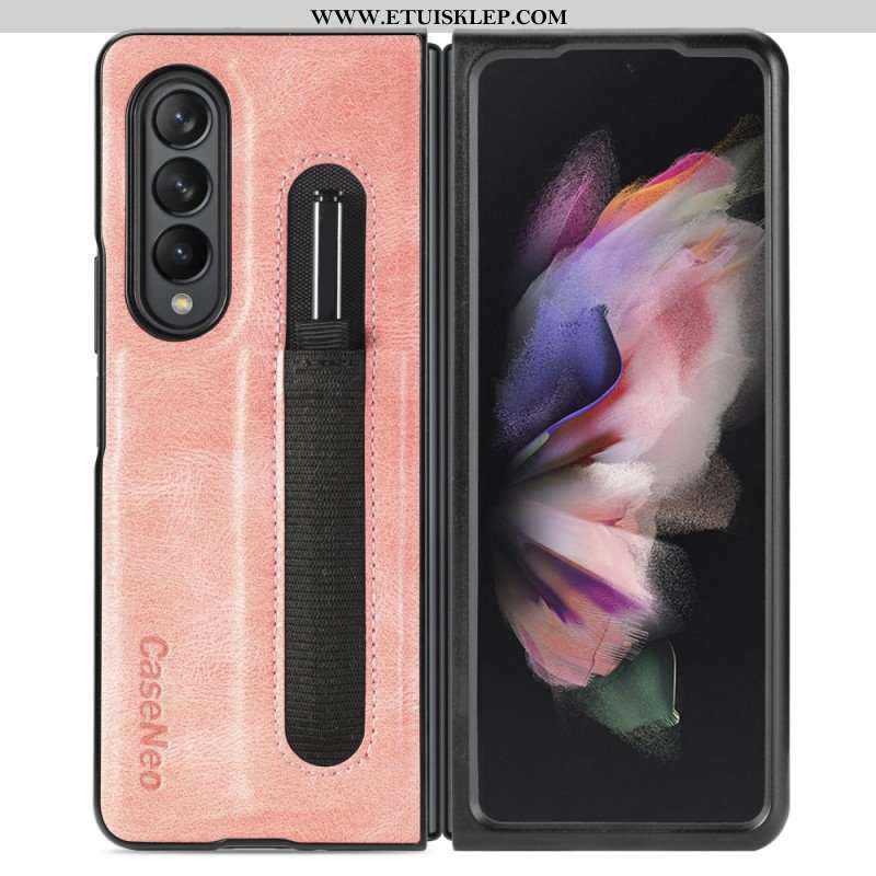 Futerały do Samsung Galaxy Z Fold 3 5G Stylowy Skórzany Uchwyt Na Rysik Caseneo